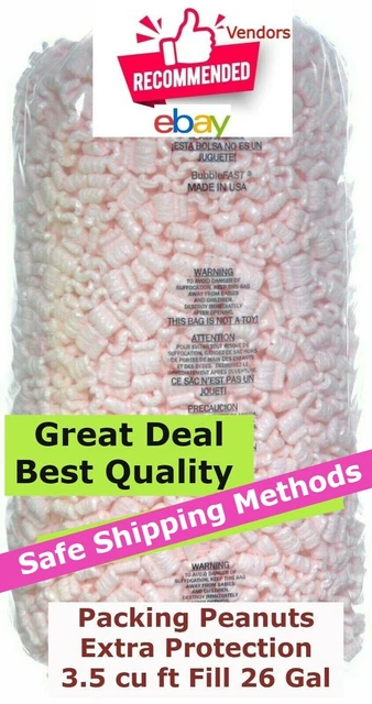 1 Bag Pink Anti Static Popcorn 26 Gal Free Shipping Packing Peanuts 3.5 Cu Ft