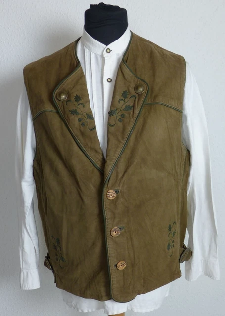 "CANDA C&A" gilet tradizionale uomo camoscio taglia 52 marrone