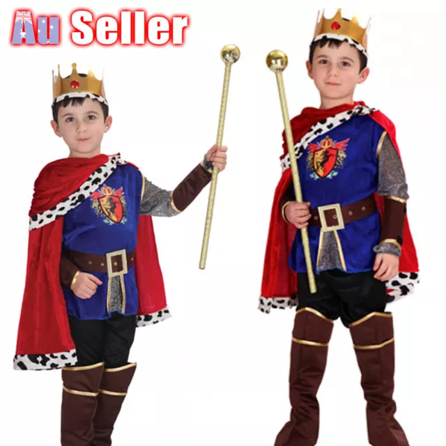 Kids Boys Dress Up Fancy Costume Roman King Outfit Honorable Prince Halloween