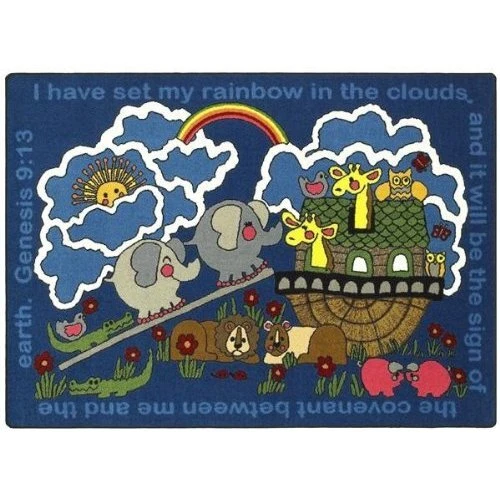 Joy Carpets 1492B Rainbow s Promise 3 ft.10 in. x 5 ft.4 in.  WearOn Nylon Machi