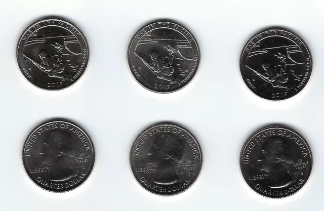 USA: War in the Pacific National Historical Park Quarter 2019, Guam, Mint D+P+S