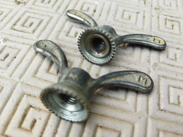 2 Écrous Papillon En Laiton 8mm - Pour Vélo Ancien Ou Restauration