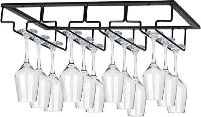 Wine Glass Storage Rack Cabinet and Bar Glass Holder Hanging Rack Storage Rail