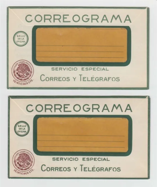 MEXICO 1933 PS CORREOGRAMA LETTER SHEETS MEPSI CLS1 & CLS1a ENTIRES UNSD CV$150+