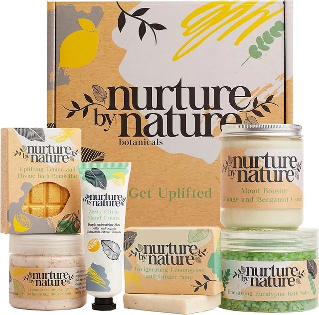 Nurture by Nature ENERGIZZANTE E RILASSANTE, Set Regalo Donna, Oli Essenziali, L