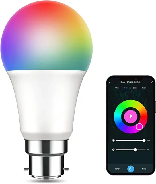 LE Smart Glühbirne Bajonett, B22 Alexa Glühbirnen, farbwechselnde intelligente Glühbirne,