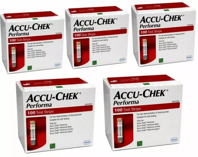 5 bandelettes de test XAccu-Chek Performa 500 (5 paquets x 100) Exp Dec2024...