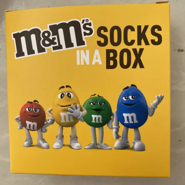 m&m’s socks in a box red licensed