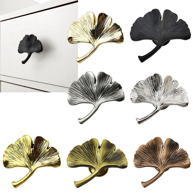 Maniglia armadio squisita artigianato forma foglia ginkgo accessori hardware