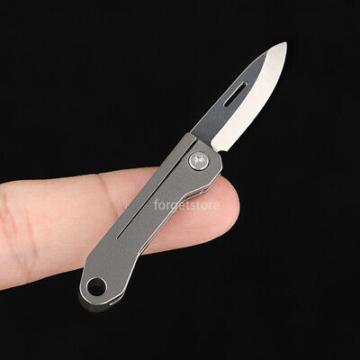NEW Mini Titanium Alloy Folding Knife Portable Blade EDC Keychain Camping Knife