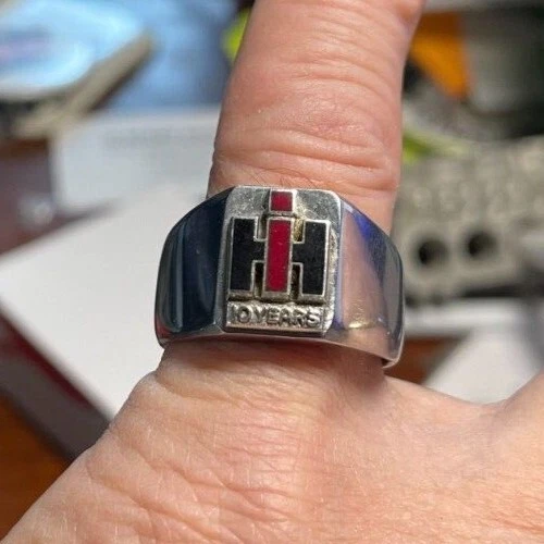 International Harvester 10 Year Service Award Silver Ring Rare