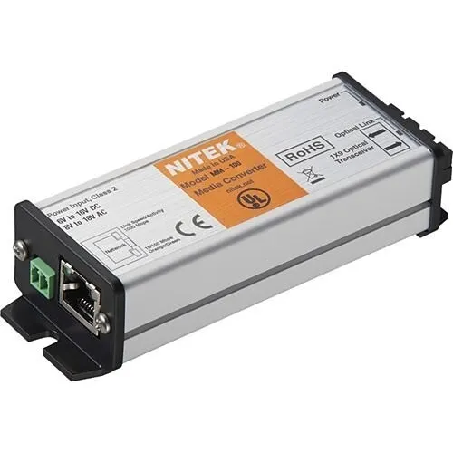 Nitek MM-100 1-Channel 10/100 Fiber Media Converter For Multimode