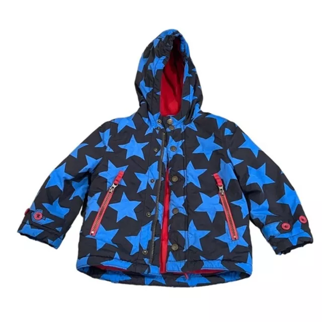 Mini Boden Star Jacket Toddler 2-3; Fleece Lined Blue