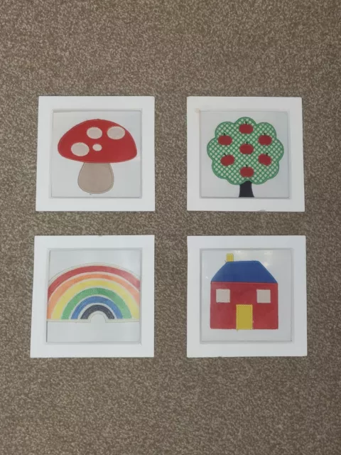 Little Bird Jools Oliver White Wooden Rainbow Box Frames Nursery Decor Set x4 🌈