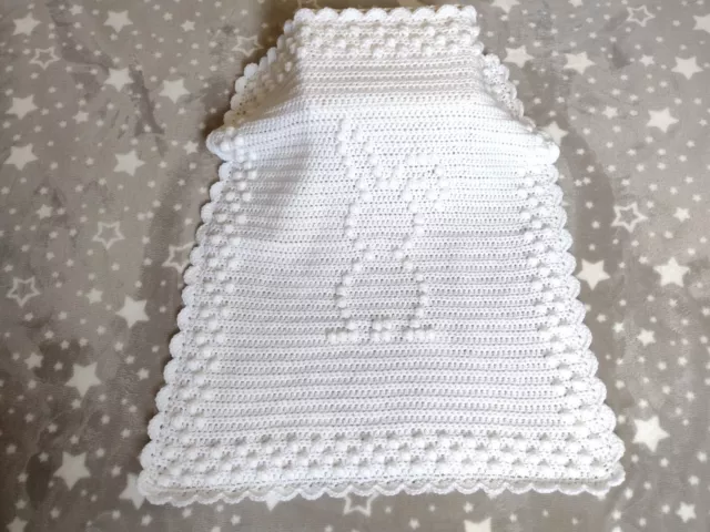 White Bunny Handmade Crocheted Baby Blanket