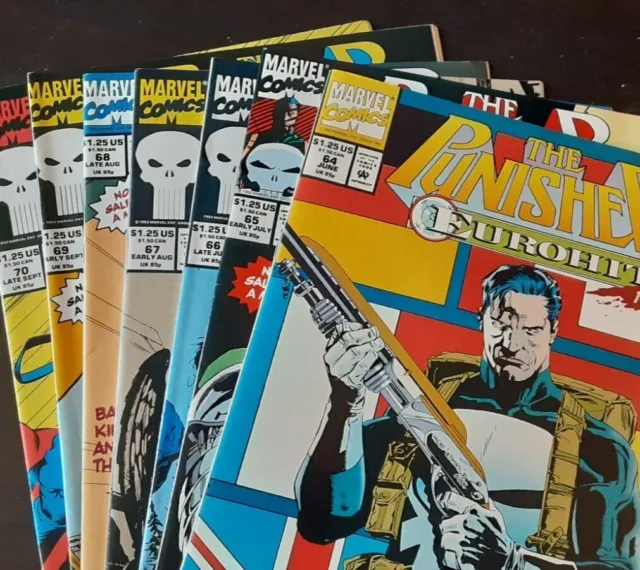 The Punisher 64-70 Marvel Comic Books VF/NM Complete Eurohit set 1-7 comics lot