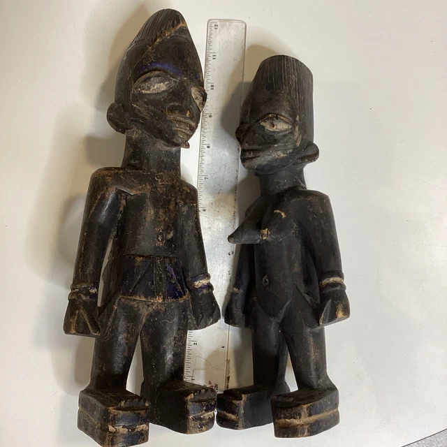 Yoruba Onile African Lukumi Religion Primitive Figures Carved Wood Tribal Art 10