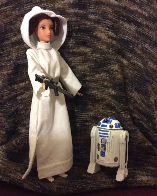 Princess Leia & R2D2- Star Wars Custom Barbie doll OOAK Handmade Carrie Fisher