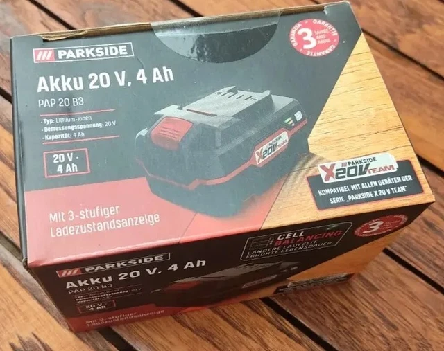 Parkside Batterie PAP 20 B3 20 V 4 Ah - Durée de vie et autonomies plus Parkside Batterie PAP 20 B3 20 V 4 Ah - Durée de vie et autonomies plus