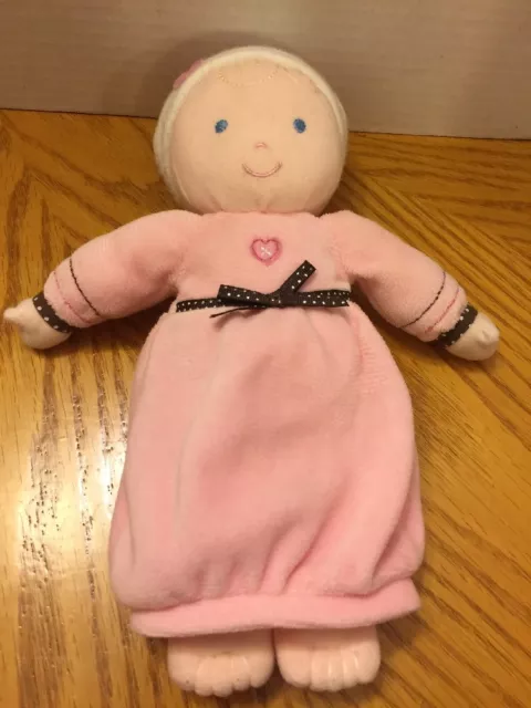 carters plush baby dolls Pink Soft My First Doll Long Dress Heart On Front 9"