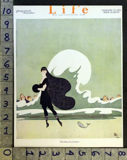 1921 Rea Irvin Beauty Beach Comber Nauttical Flirting Life Art Mag Cover Fc2222