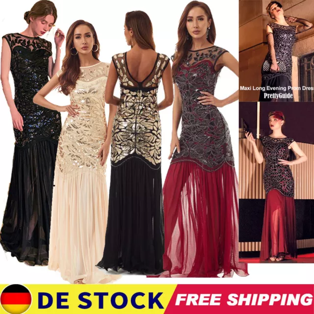 20er Jahre Charleston Kleid Pailletten Fransen Flapper Gatsby 20's Damen Kostüm~