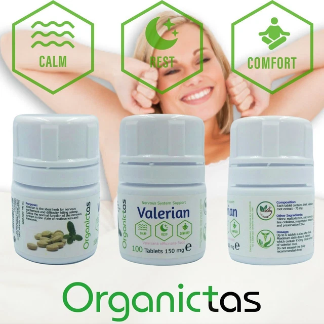 Somnifères naturels Valériane 100 comprimés 150 mg d'extrait de racine...