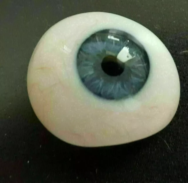 Vintage Human Prosthetic Eye ~ Antique Glass Artificial Blue Eye