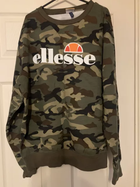 Womens Ellesse Camoflauge Jumper Sweatshirt UK 14 NEW