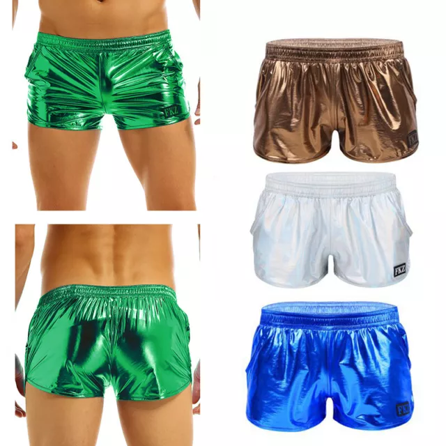 Short de Sport Homme Brillant Shorts de Bein Danse Plage Boxer Trunks Caleçon