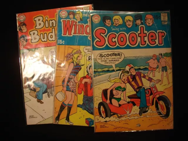 Vintage 1969-70 DC Pub'l SCOOTER/WINDY & WILLY/BINKY'S BUDDIES comics LOT OF 3
