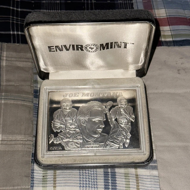 1993 Enviromint Joe Montana Commemorative 3.5 oz. Silver Card
