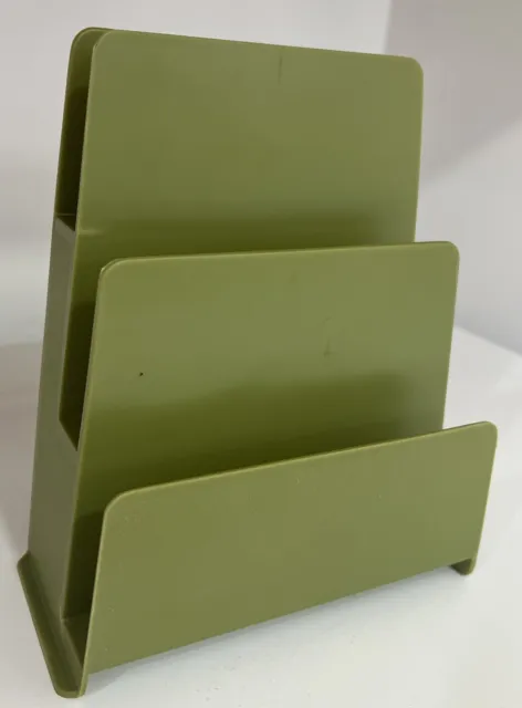 Rubbermaid Green Letter Holder Desk Organizer Plastic Mid Century Modern Vintage