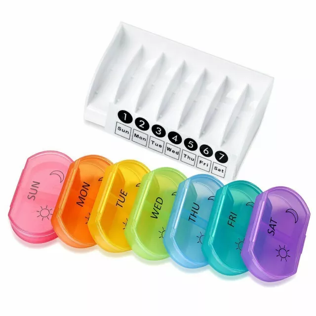 Weekly 7 Day Pill Box Medicine Storage Tablet Container Case Organizer Dispenser