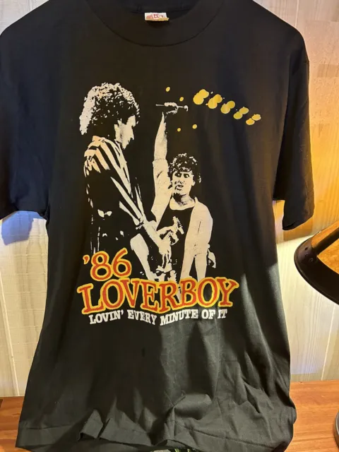 Loverboy 1986 “Lovin Every Minute Of It” Tour, Authentic Vintage Concert T-shirt