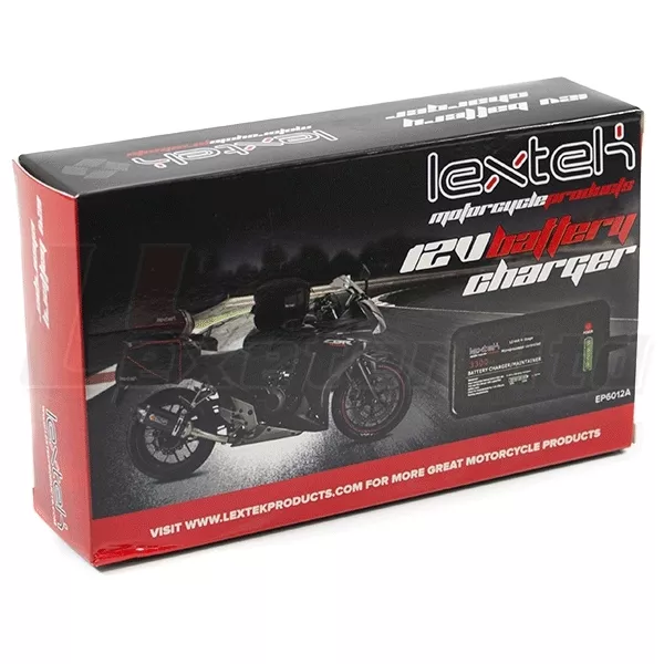 Lextek Battery Charger 12v Optimiser & Maintainer Motorcycle Scooter Motorbike