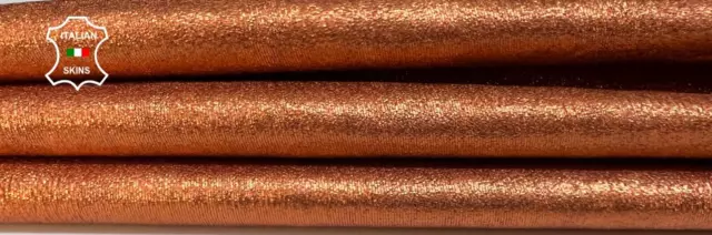 COBRE BRILLANTE METÁLICO CRUDO LAVADO PIEL DE CABRA ITALIANA 5sqf 0.9mm #B5588