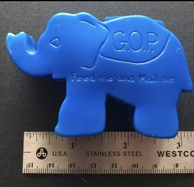 Unique Vintage GOP Fundraiser "Feed Me and Mail Me" Elephant Coin Bank