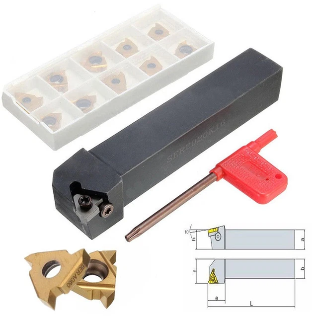 TOOL HOLDER LATHE Thread Turning Carbide Insert External Thread ...