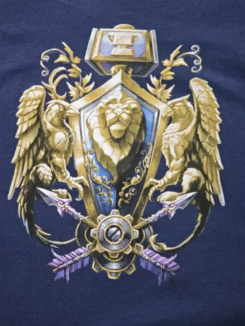 Vintage WORLD OF WARCRAFT Crest of the Alliance T-Shirt Men's 3XL Navy Hanes Tee