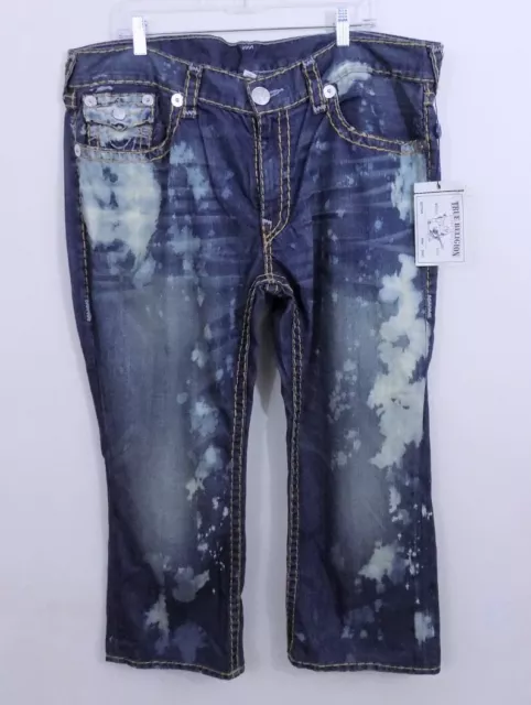 True Religion Super T Denim Jeans Straight Boom City Shadows sz 42 NWT $179.99