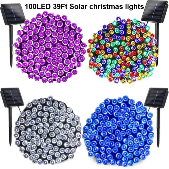 LED Solar String Lights Outdoor Garden Yard Decor Lamp Waterproof Fairy Lights