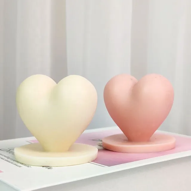 savon Moule à bougie en forme de coeur Moule de cire d'art 3D Moule en silicone