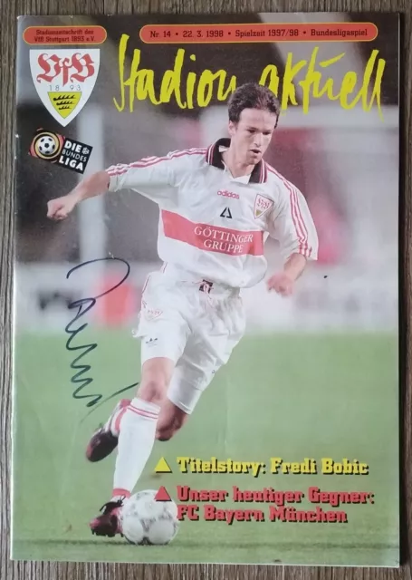 Programm Bundesliga 1997/98 VfB Stuttgart - Bayern München #signiert Fredi Bobic