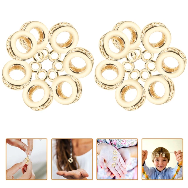 20 Pcs Copper Bail Beads Large Hole Pendant Charm Braclets Spacer Beads
