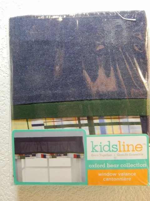 Kidsline Oxford Bear Collection Valance Nursery Boys 60 x 14 Inch