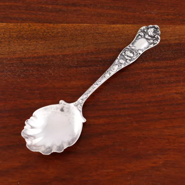 Shiebler Victorian Sterling Silver Sugar Spoon American Beauty 1896 No Monogram