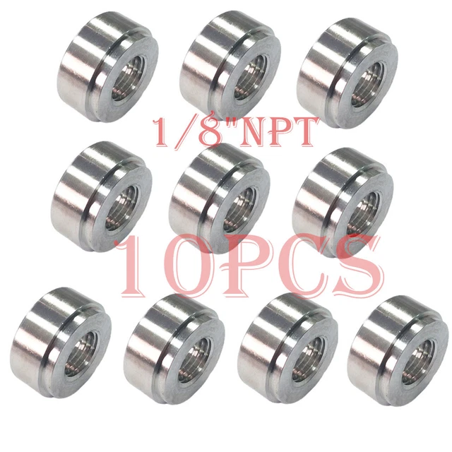 1/8 NPT QTY:8 ALUMINUM FEMALE WELD ON / WELD IN FLANGE FITTING BUNG, 1 - Foto 3