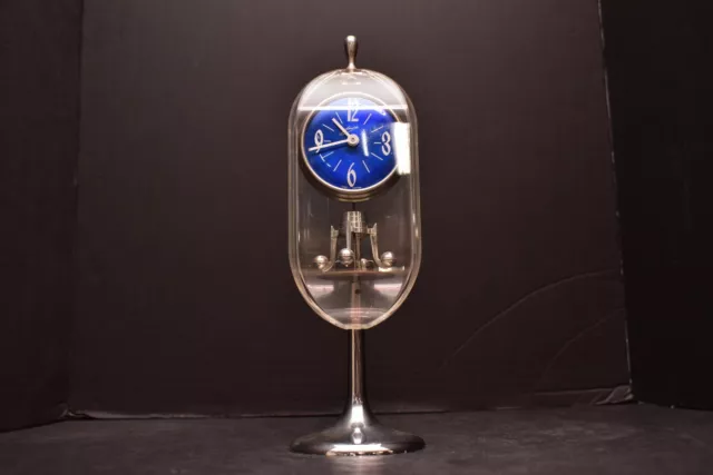 Rare VTG 1960/70 Schmid Carriage Pendulum Winding Atomic Space Age Clock Lucite Rare VTG 1960/70 Schmid Carriage Pendulum Winding Atomic Space Age Clock Lucite