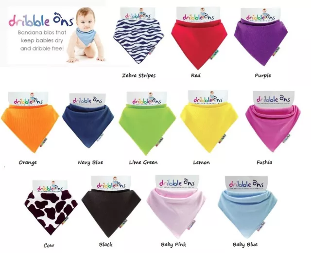 Dribble On Super Soft Baby Toddler Bandana Bibs Pack of 3, 5 or 10 **CLEARANCE**